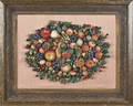 Victorian fabric and wire wreath of fruit