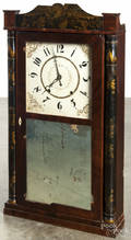 Eli Terry  Son stenciled column and splat mantel clock