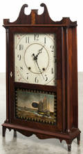 Eli Terry  Sons mahogany pillar and scroll mantel clock