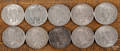 Ten silver Peace dollars