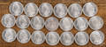 Twenty Morgan silver dollars