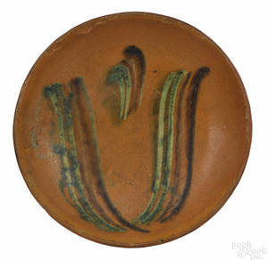 Berks County Pennsylvania redware pie plate 19th c