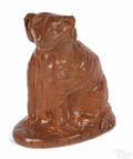 Pennsylvania redware figure of a seated dog 19th c