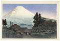 Two Japanese woodblock prints of Mt Fuji