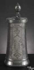 German pewter wine flagon or