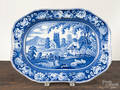 Staffordshire blue transfer platter