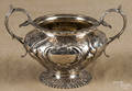 English repouss silver sugar bowl