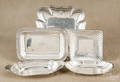Five sterling silver trays