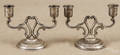 Pair of Cartier weighted sterling silver candelabra