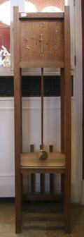 Arts and Crafts oak tall case clock