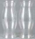 Pair of colorless glass hurricane shades
