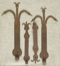 Two pair of wrought iron hinges