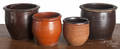 Four Pennsylvania redware pudding crocks