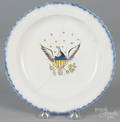 Leeds blue feather edge plate with an eagle