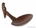 Native American burl scoop with a carved bird finial