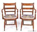 Pair of faux grained Sheraton fancy chairs