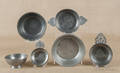 Three pewter porringers