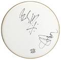Group of Nine Drum Heads Signed by Classic Rock Bands