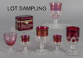 Collection of ruby flash stemware
