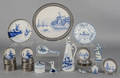 Collection of blue and white Delft