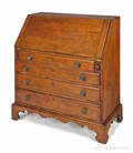 New England Chippendale birch slant front desk