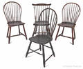 Pair of Pennsylvania bowback Windsor chairs