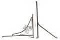 Two wrought iron fireplace cranes