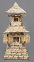 Carved Chinese ivory and bone pagoda shrine