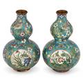 Pair of chinese cloisonne vases