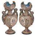 Pair gerbing  stephan majolica vases