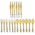 Renaissance revival rock crystal flatware
