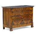 German marble top walnut commode