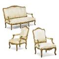 Louis xv style threepiece salon set