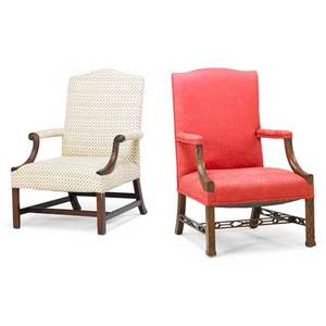 Two george iii style mahogany armchairs