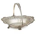 Sterling silver swing arm footed basket