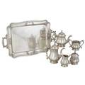 Gorham sterling silver tea set with serving tray