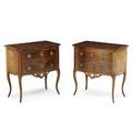 Pair of continental cherry commodes
