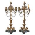 Pair of french empire style candelabra table lamps