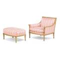 Louis xvi style giltwood bergere and ottoman