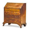Chippendale curly maple slant lid desk