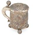 Swedish repousse silver tankard
