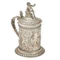 Silver repousse tankard