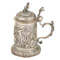 German silver repousse tankard