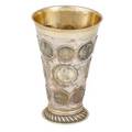 Baltic parcel gilt coin set silver beaker