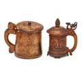 Two treenware steins