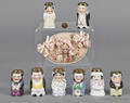 Group of eight porcelain figural toothpick holders