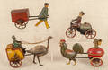 Four German tin lithograph windup toys