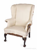 American Chippendale style mahogany and cherry easy chair