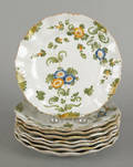 Set of eight faience plates