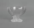 Lalique clear and frosted glass bowl with fish form base